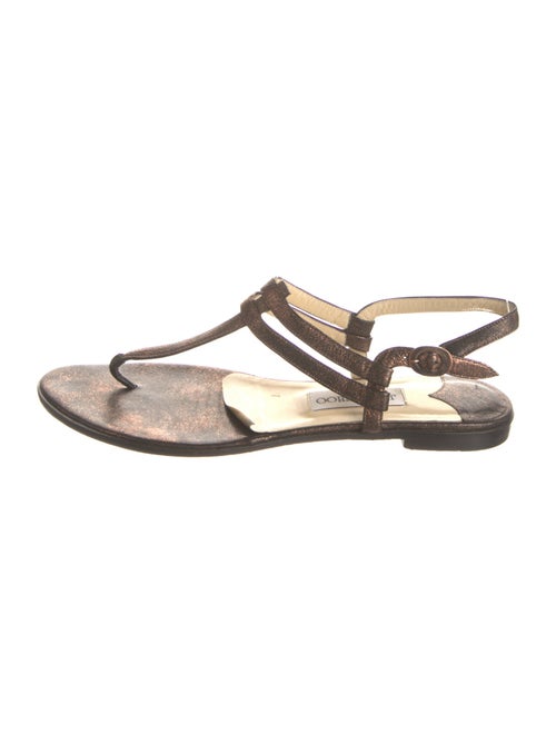 Jimmy Choo Leather T-Strap Sandals