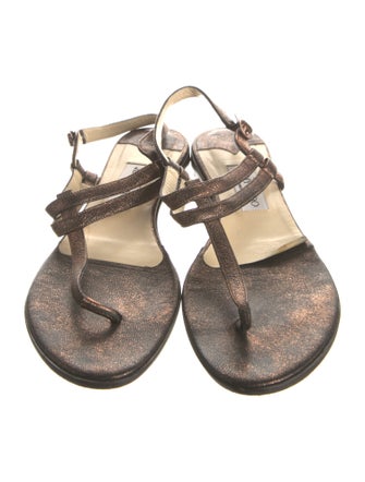 Jimmy Choo Leather T-Strap Sandals