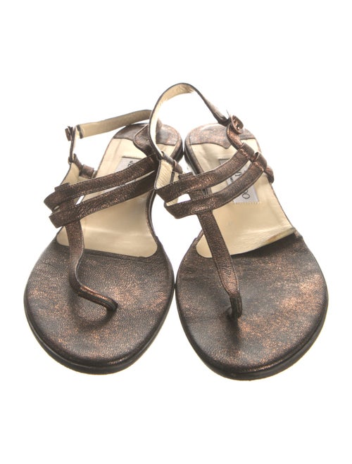 Jimmy Choo Leather T-Strap Sandals