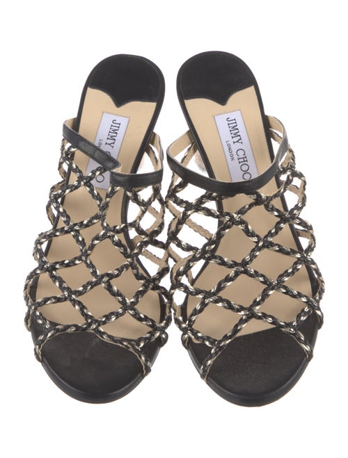 Jimmy Choo Leather Braided Accents Slides