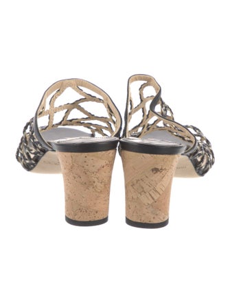 Jimmy Choo Leather Braided Accents Slides