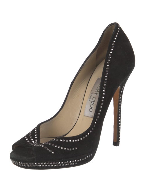 Jimmy Choo Suede Crystal Embellishments Pumps