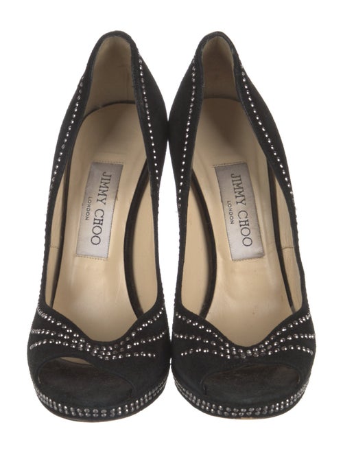 Jimmy Choo Suede Crystal Embellishments Pumps