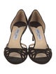 Jimmy Choo Suede Cutout Accent T-Strap Sandals