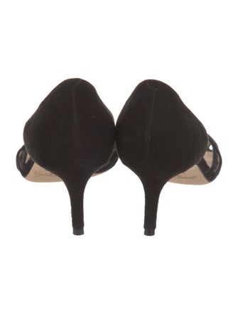 Jimmy Choo Suede Cutout Accent T-Strap Sandals