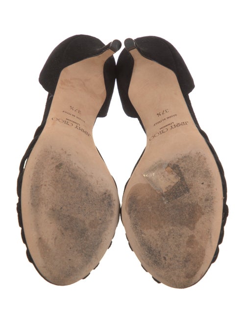 Jimmy Choo Suede Cutout Accent T-Strap Sandals