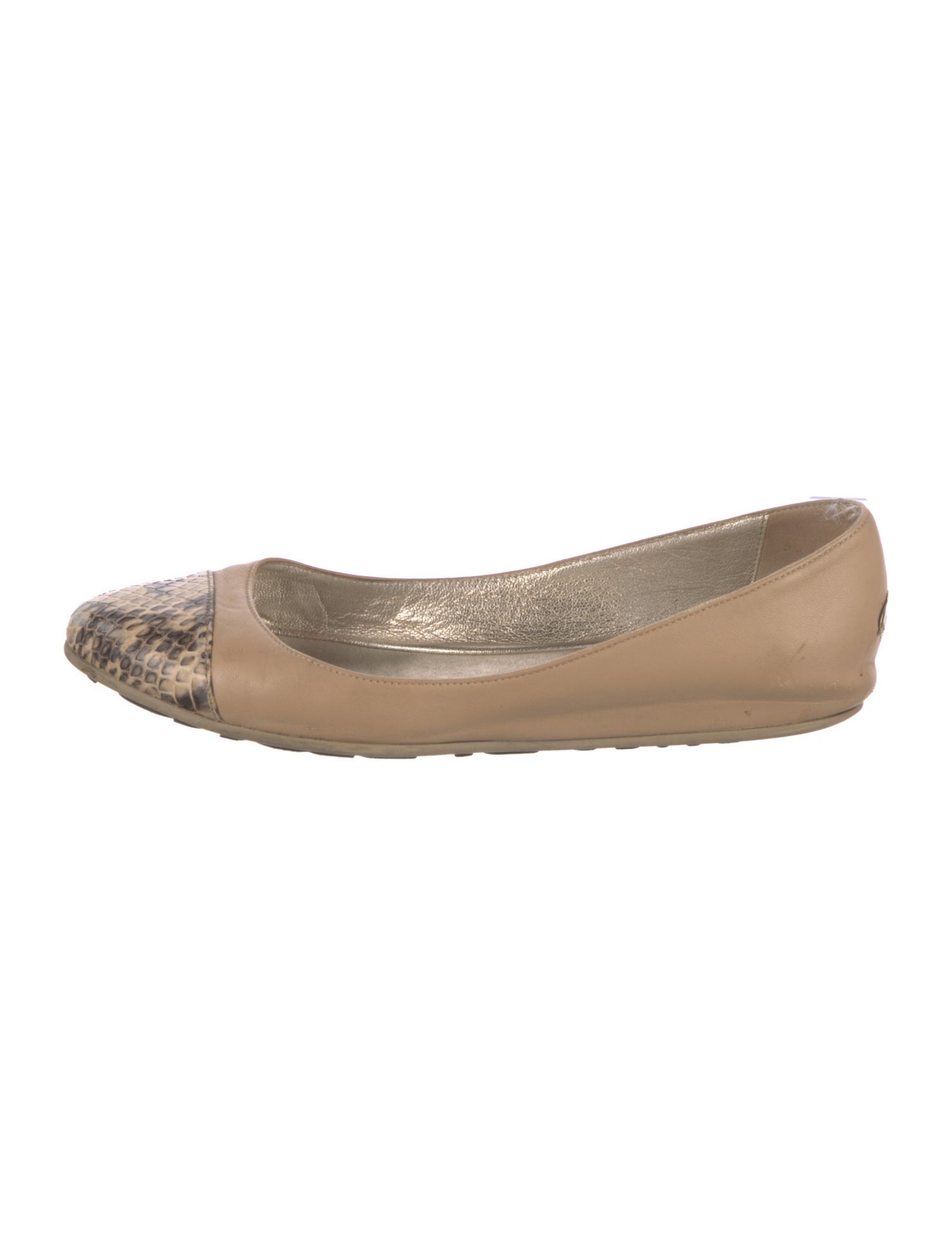 Jimmy Choo Leather Animal Print Flats