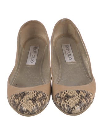Jimmy Choo Leather Animal Print Flats