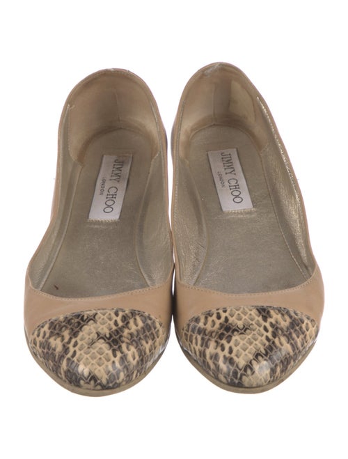 Jimmy Choo Leather Animal Print Flats