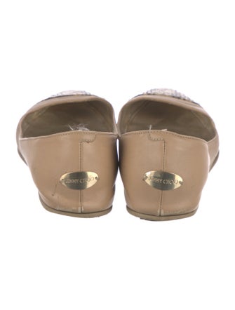 Jimmy Choo Leather Animal Print Flats