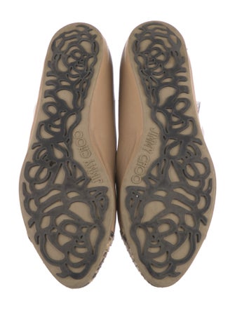 Jimmy Choo Leather Animal Print Flats