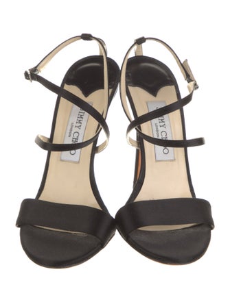 Jimmy Choo Satin Crystal Embellishments Sandals
