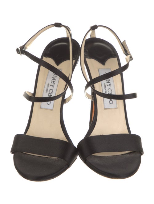 Jimmy Choo Satin Crystal Embellishments Sandals