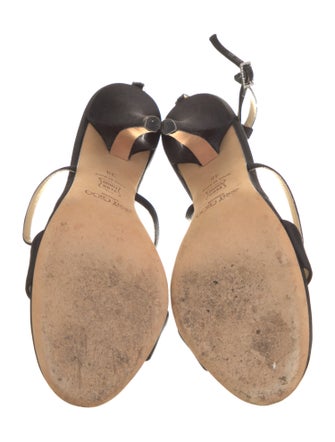 Jimmy Choo Satin Crystal Embellishments Sandals