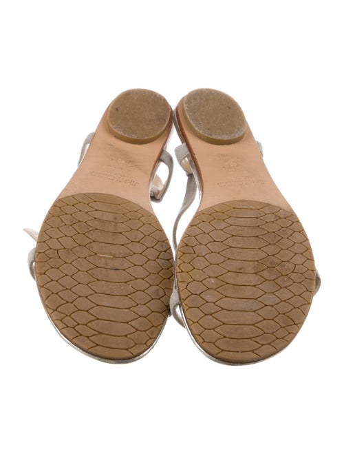 Jimmy Choo Suede Crystal Embellishments T-Strap Sandals