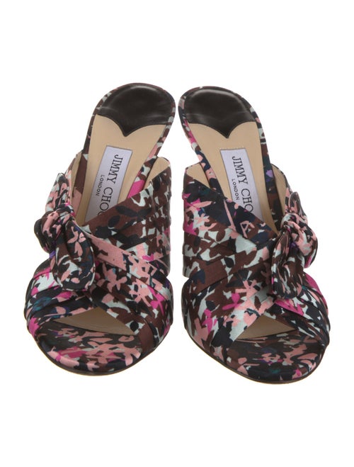 Jimmy Choo Satin Floral Print Slides