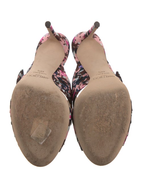 Jimmy Choo Satin Floral Print Slides