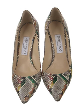 Jimmy Choo Embossed Leather Animal Print Pumps