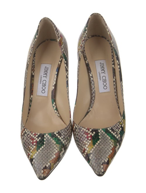 Jimmy Choo Embossed Leather Animal Print Pumps