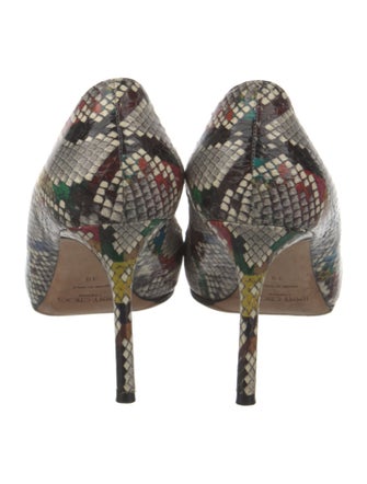 Jimmy Choo Embossed Leather Animal Print Pumps