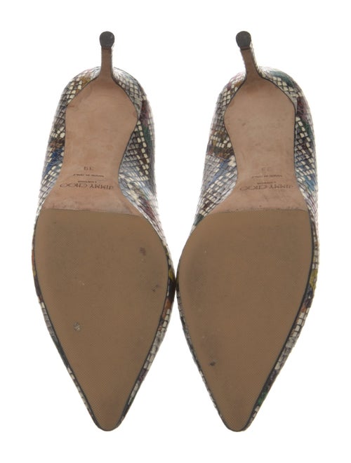 Jimmy Choo Embossed Leather Animal Print Pumps