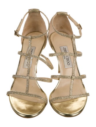 Jimmy Choo Glitter T-Strap Pumps