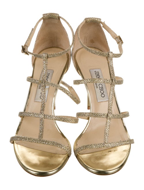 Jimmy Choo Glitter T-Strap Pumps