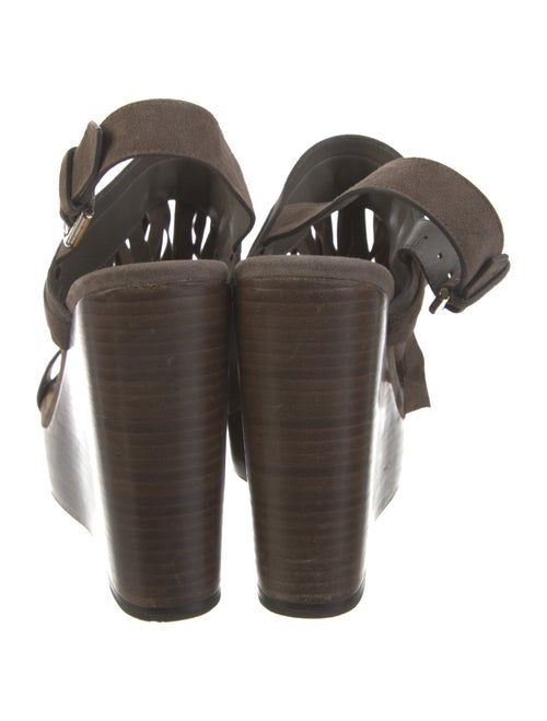 Jimmy Choo Suede Fringe Trim Accent Slingback Sandals