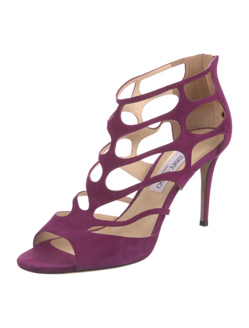 Jimmy Choo Suede Animal Print Gladiator Sandals