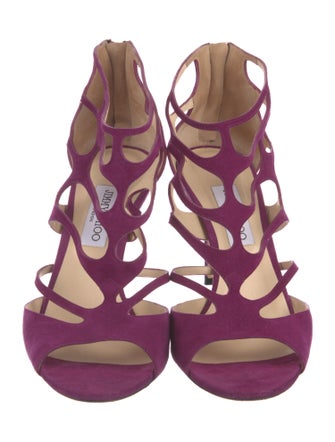 Jimmy Choo Suede Animal Print Gladiator Sandals