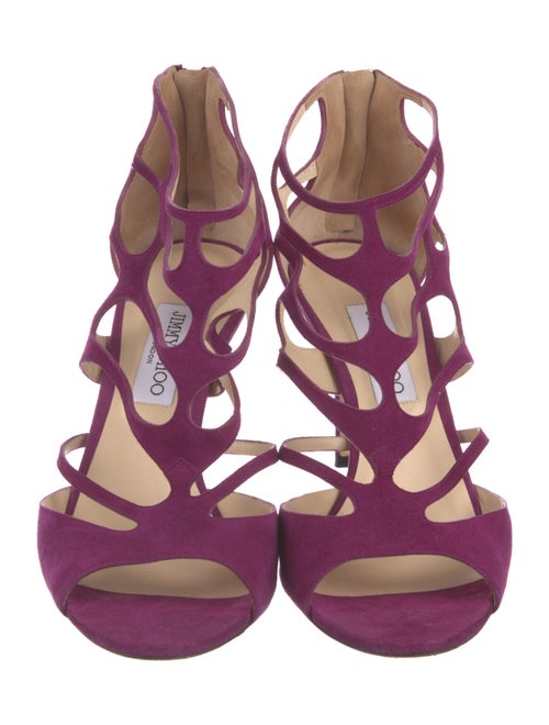 Jimmy Choo Suede Animal Print Gladiator Sandals