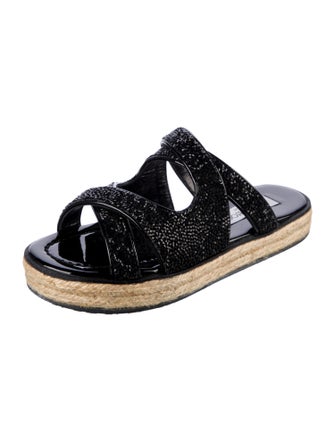 Jimmy Choo Patent Leather Crystal Embellishments Espadrilles