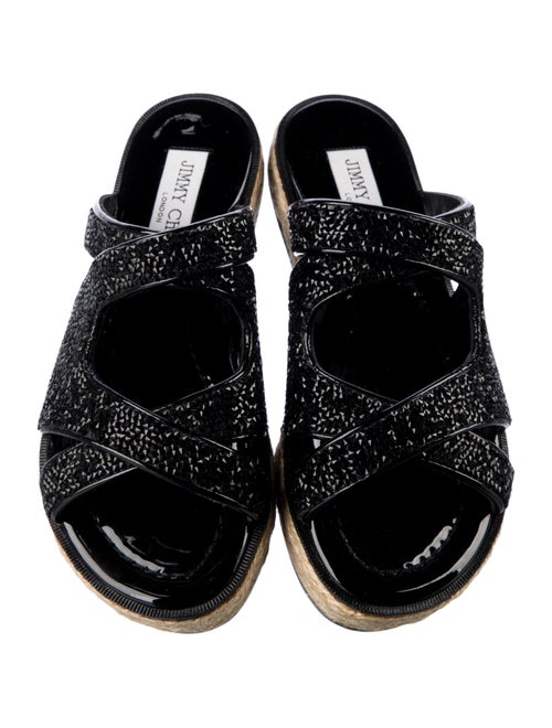 Jimmy Choo Patent Leather Crystal Embellishments Espadrilles