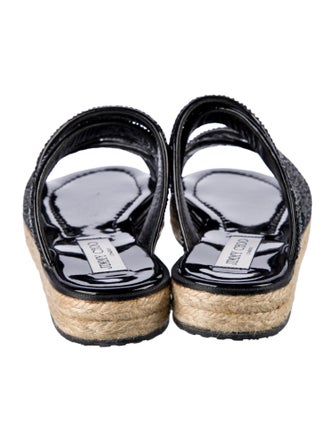 Jimmy Choo Patent Leather Crystal Embellishments Espadrilles