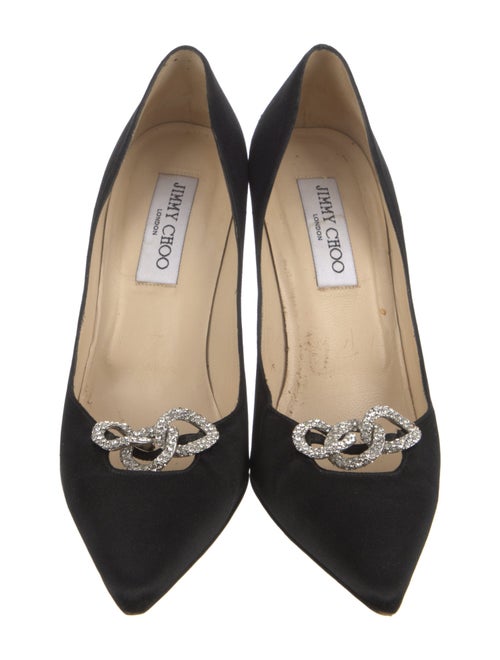 Jimmy Choo Satin Crystal Embellishments Pumps