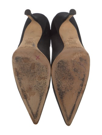 Jimmy Choo Satin Crystal Embellishments Pumps