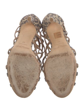 Jimmy Choo Suede Animal Print Sandals