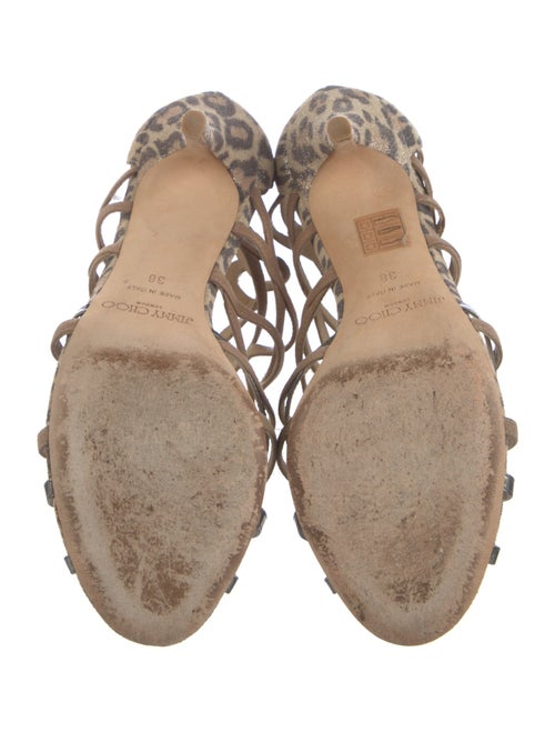 Jimmy Choo Suede Animal Print Sandals