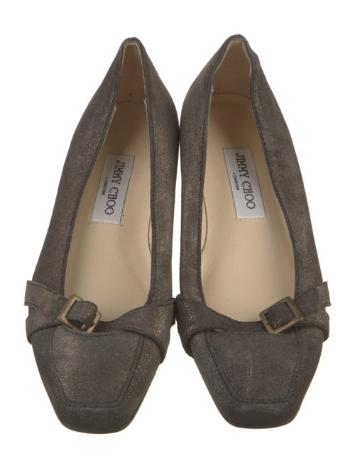 Jimmy Choo Nubuck Glitter Accents Ballet Flats
