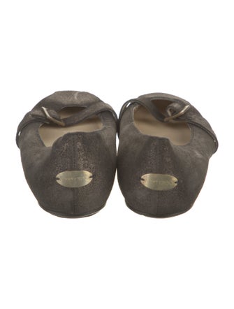 Jimmy Choo Nubuck Glitter Accents Ballet Flats