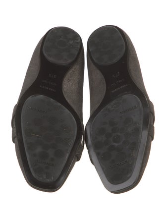 Jimmy Choo Nubuck Glitter Accents Ballet Flats