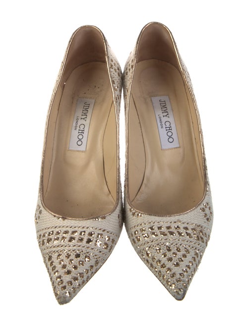 Jimmy Choo Leather Glitter Accents Pumps