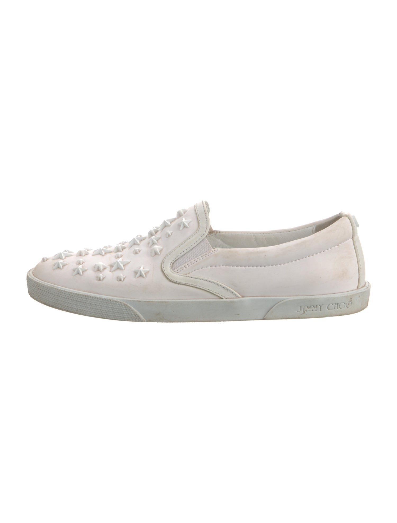 Jimmy Choo Leather Studded Accents Sneakers