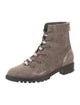 Jimmy Choo Suede Crystal Embellishments Combat Boots