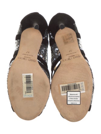 Jimmy Choo Suede Sequin Embellishments Sandals