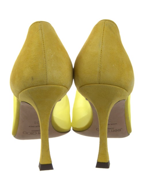 Jimmy Choo Suede Mesh Accents T-Strap Pumps