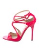 Jimmy Choo Lang En Aus Neonrosanem Lackledershocking Patent Leather Sandals