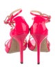 Jimmy Choo Lang En Aus Neonrosanem Lackledershocking Patent Leather Sandals