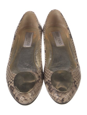 Jimmy Choo Snakeskin Animal Print Flats