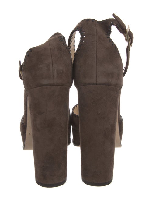 Jimmy Choo Suede Leather Trim Embellishment D'Orsay Pumps